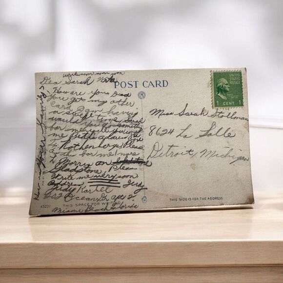 Vintage Miami Beach, Florida Postcard - Picture 2 of 2